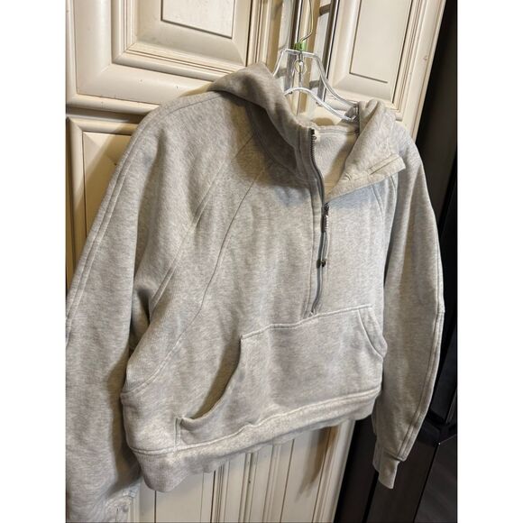 Lululemon Women's Scuba Oversized Half Zip Hoodie Heathered Light Grey Size M/L - Picture 2 of 15